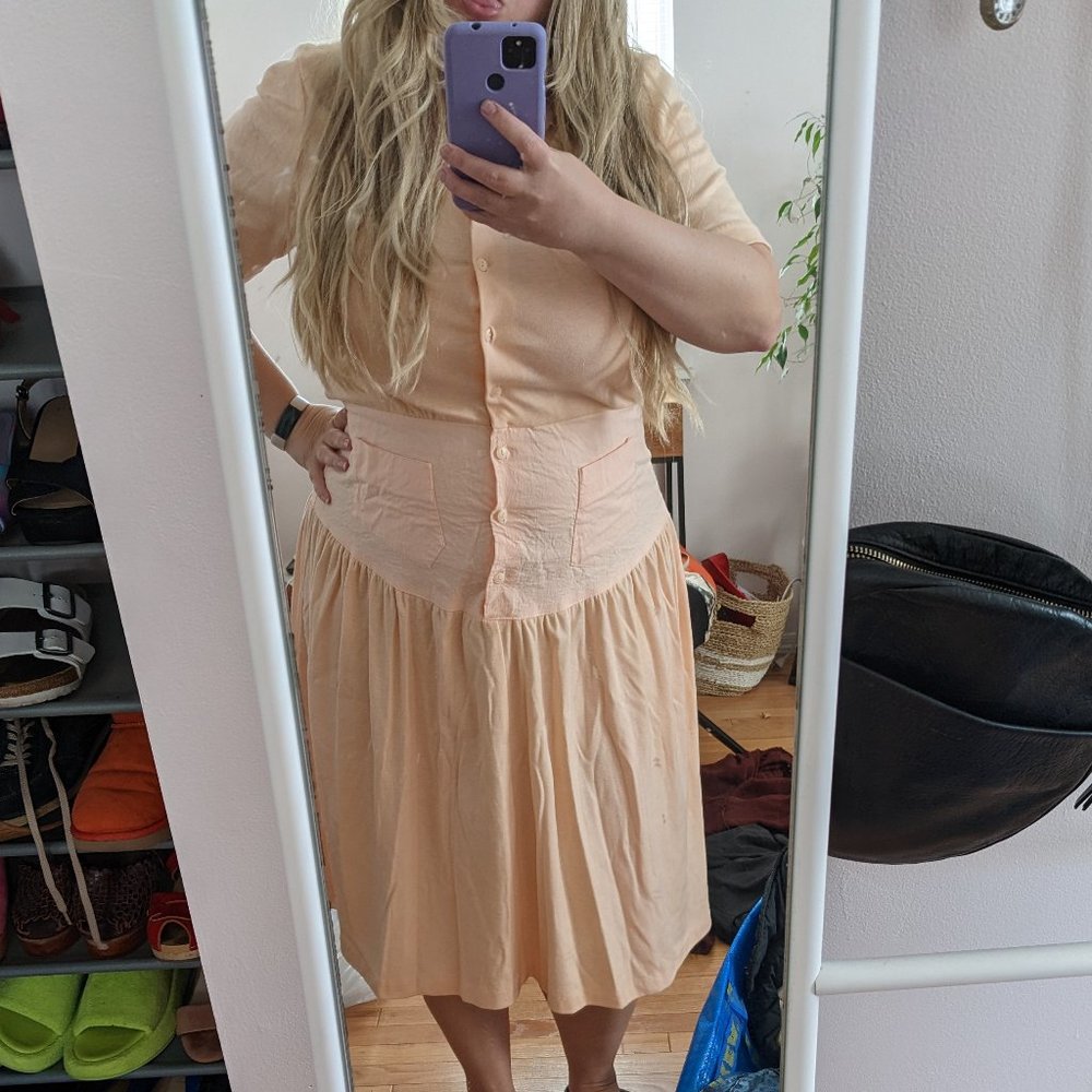 Vintage 80s Peach Dress